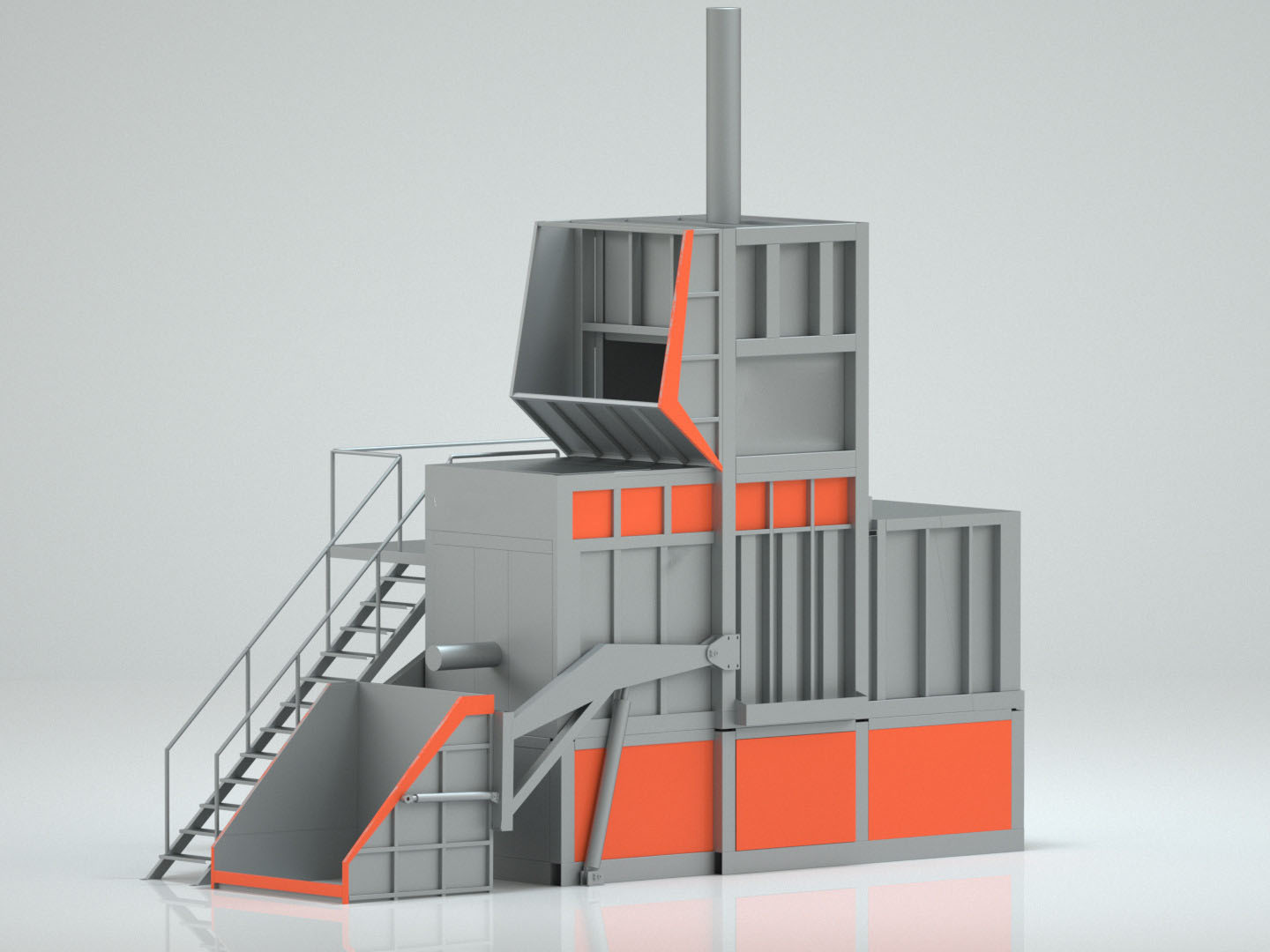 8-cubic-meter Ground-Level Side-Loading Vertical Compression Waste Transfer Station