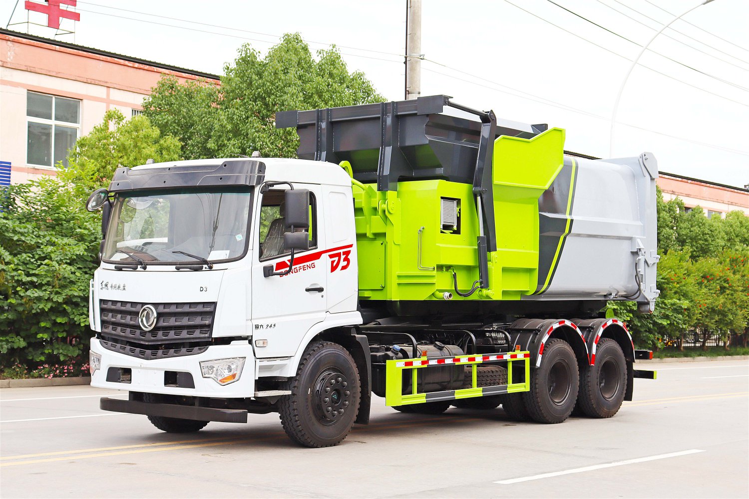 CN6-compliant 18-cubic-meter Dongfeng Special Chassis Rear Dual-axle Hook-lift Garbage Truck