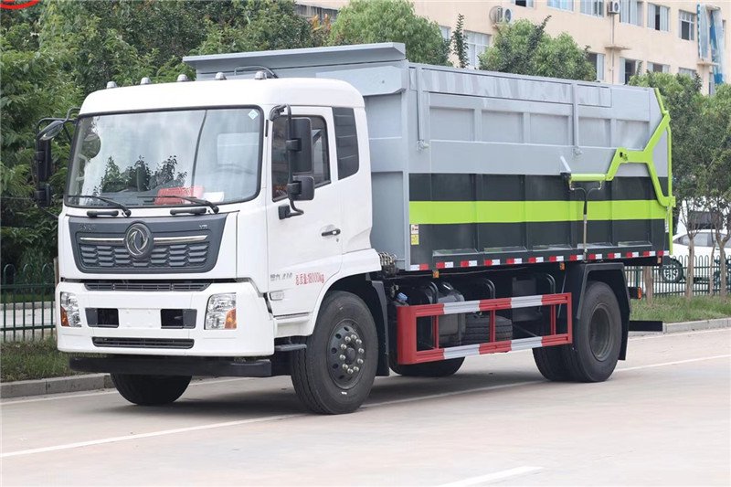 China VI Dongfeng Tianjin 15-cubic-meter Refuse Collection Truck with Rear-Loading Mechanism