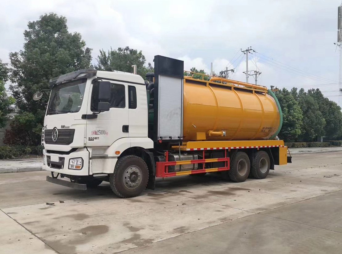 Shaanqi Delong Rear Dual-Axle 23-Cubic-Meter High-Pressure Cleaning and Sewage Suction Truck