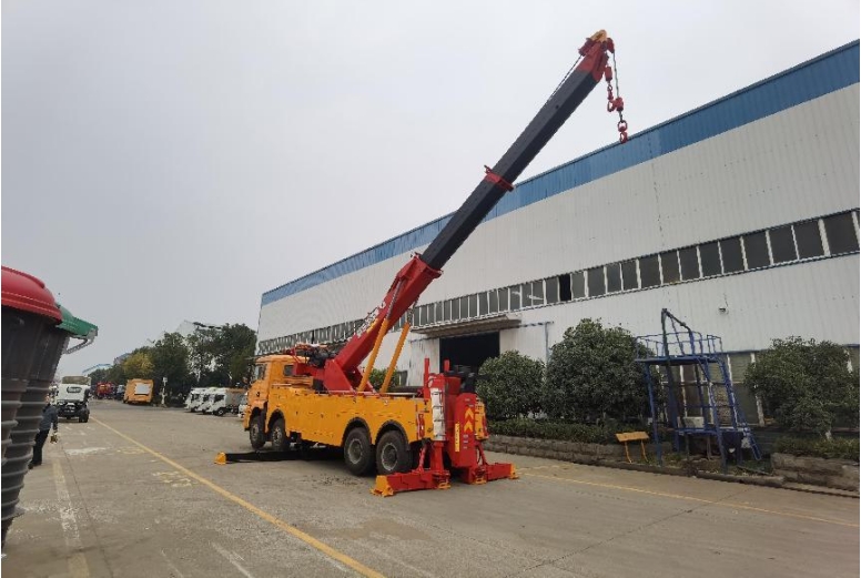 China VI Shaanxi Automobile DEGLONG Tractor-Semitrailer with 4×2 Front Axle and 8×4 Rear Axle, Separated Crane and Tractor