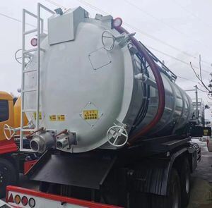 Two Axis Vacuum Semi-Trailer Suction Truck with a Capacity of 25000L Sludge Suction Vehicle Vacuum Tanker